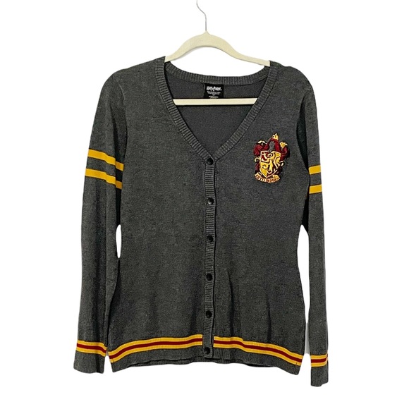 Warner Bros. Sweaters - Warner Brothers Harry Potter Gryffindor V-Neck Grey Cardigan L